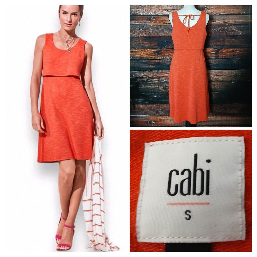 Cabi Weekend Dress S Layered Top Rayon Slub Knit